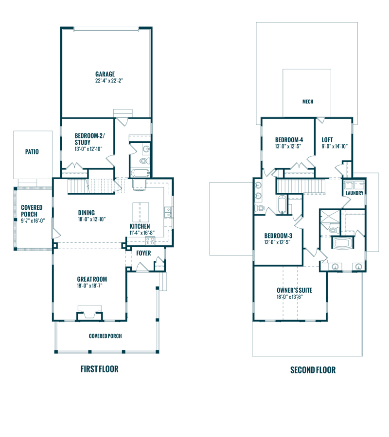 Hawthorne a 4 bedroom 3 bath home in Brookberry Farm The Village. A